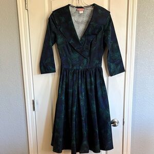 Pinup Couture peacock print swing dress